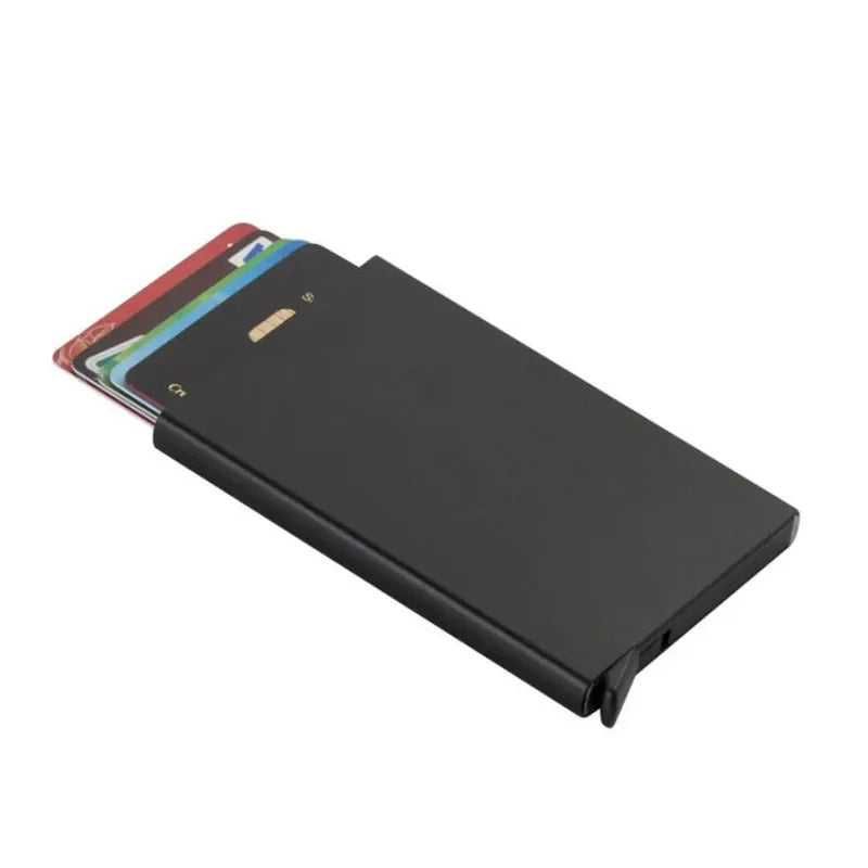 funda con tarjetero de empuje lateral para tarjetas
