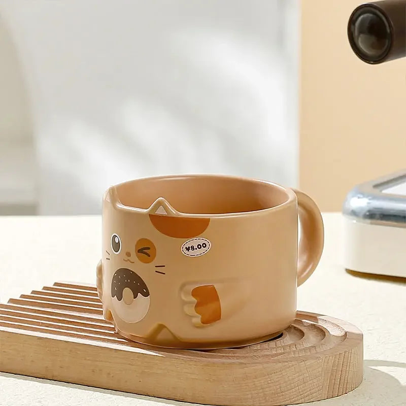 Taza de gato de ceramica