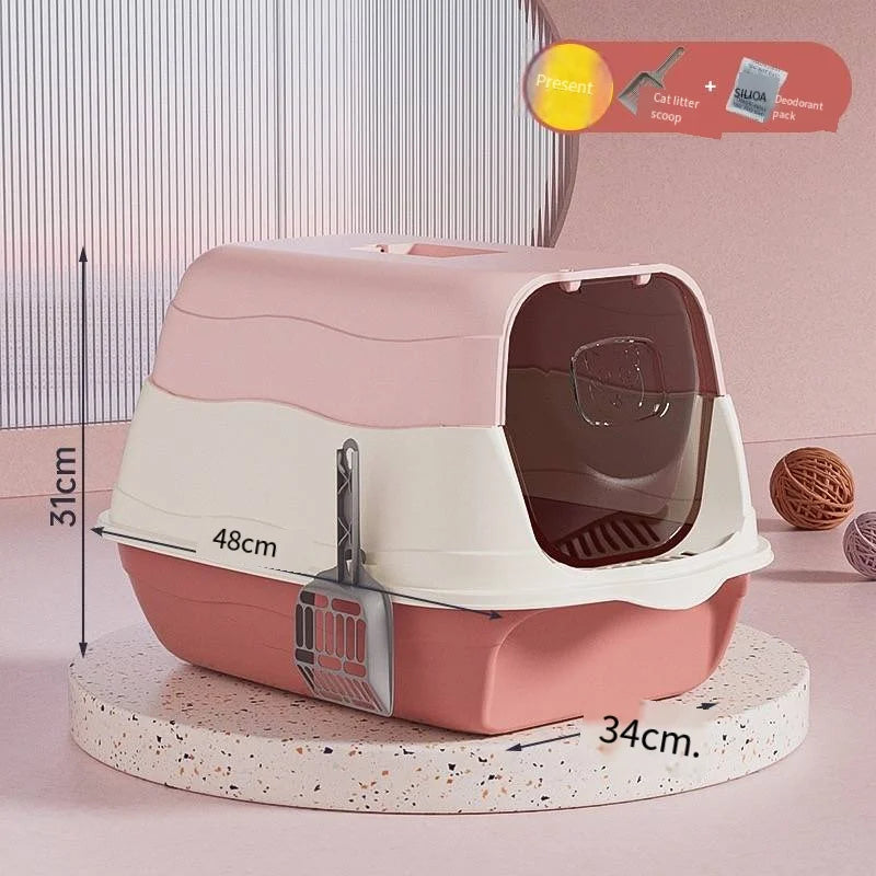 Caja de arena para gatos totalmente cerrada