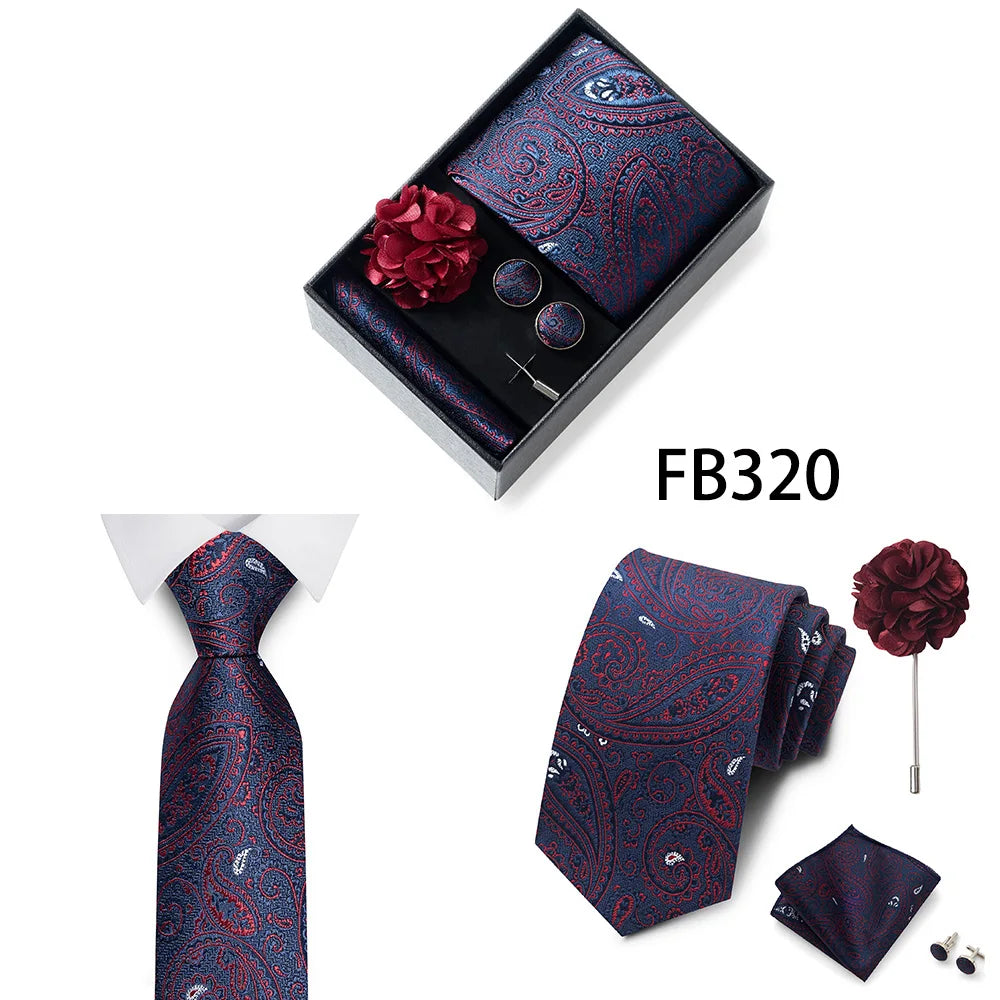 Set de Corbata Dorada de Lujo para Hombre en Caja de Regalo Premium