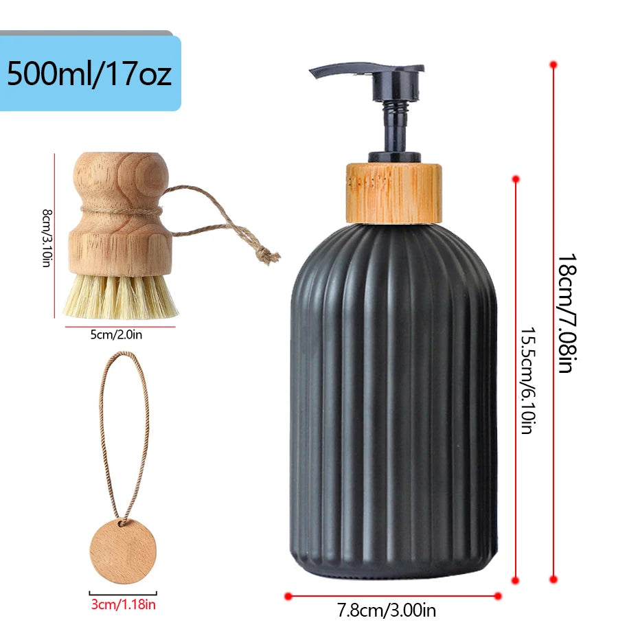 Set de Dispensadores de Jabón Negro para Cocina