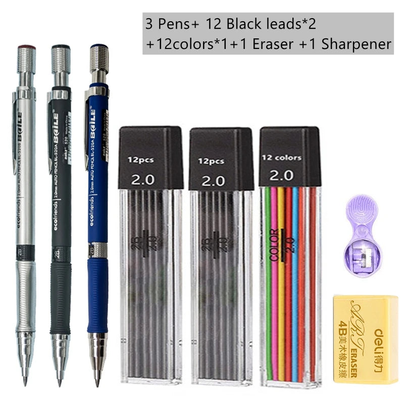 Lápiz Mecánico 2.0 mm con Recarga 2B