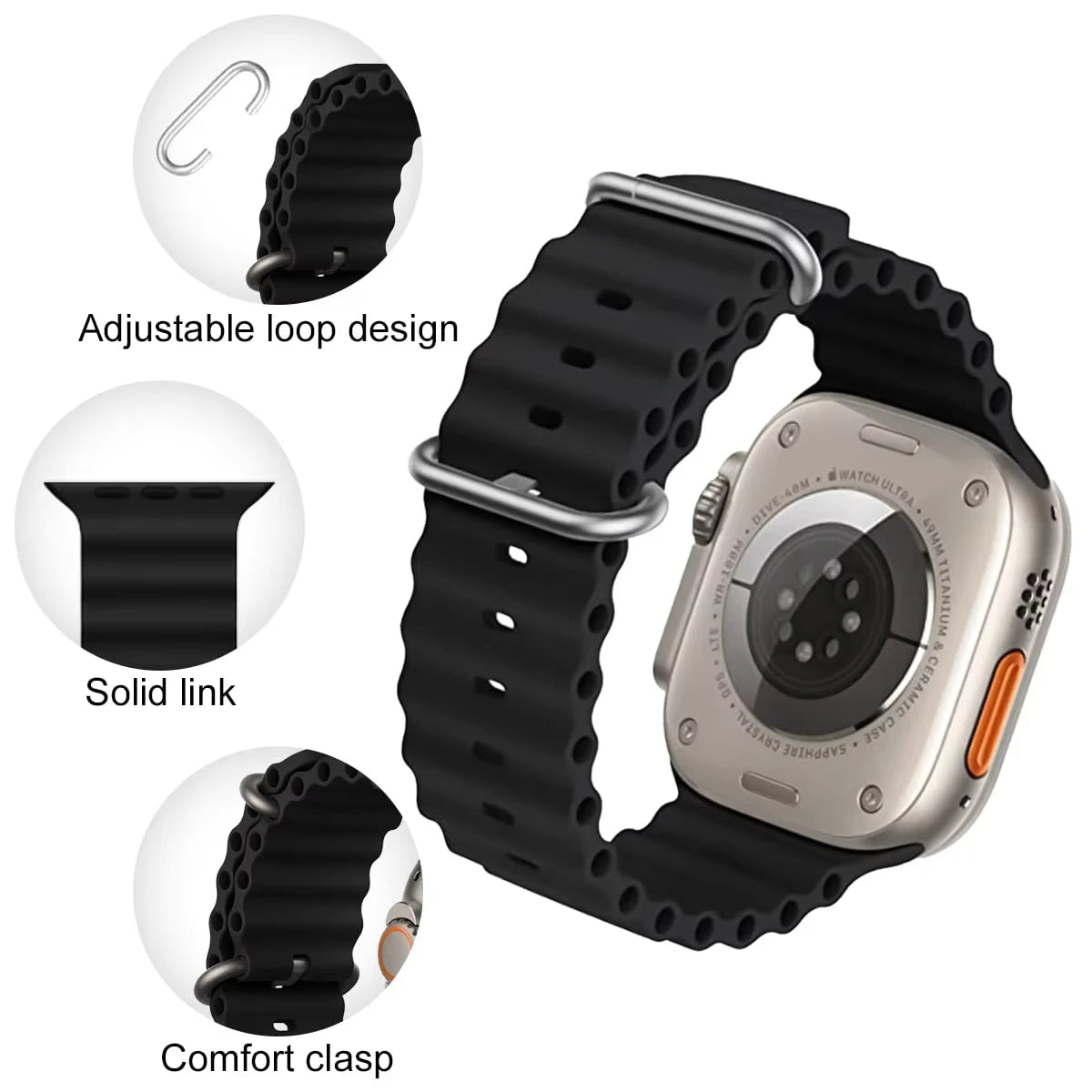Correa Ocean de Silicón para Apple Watch Series y Ultra