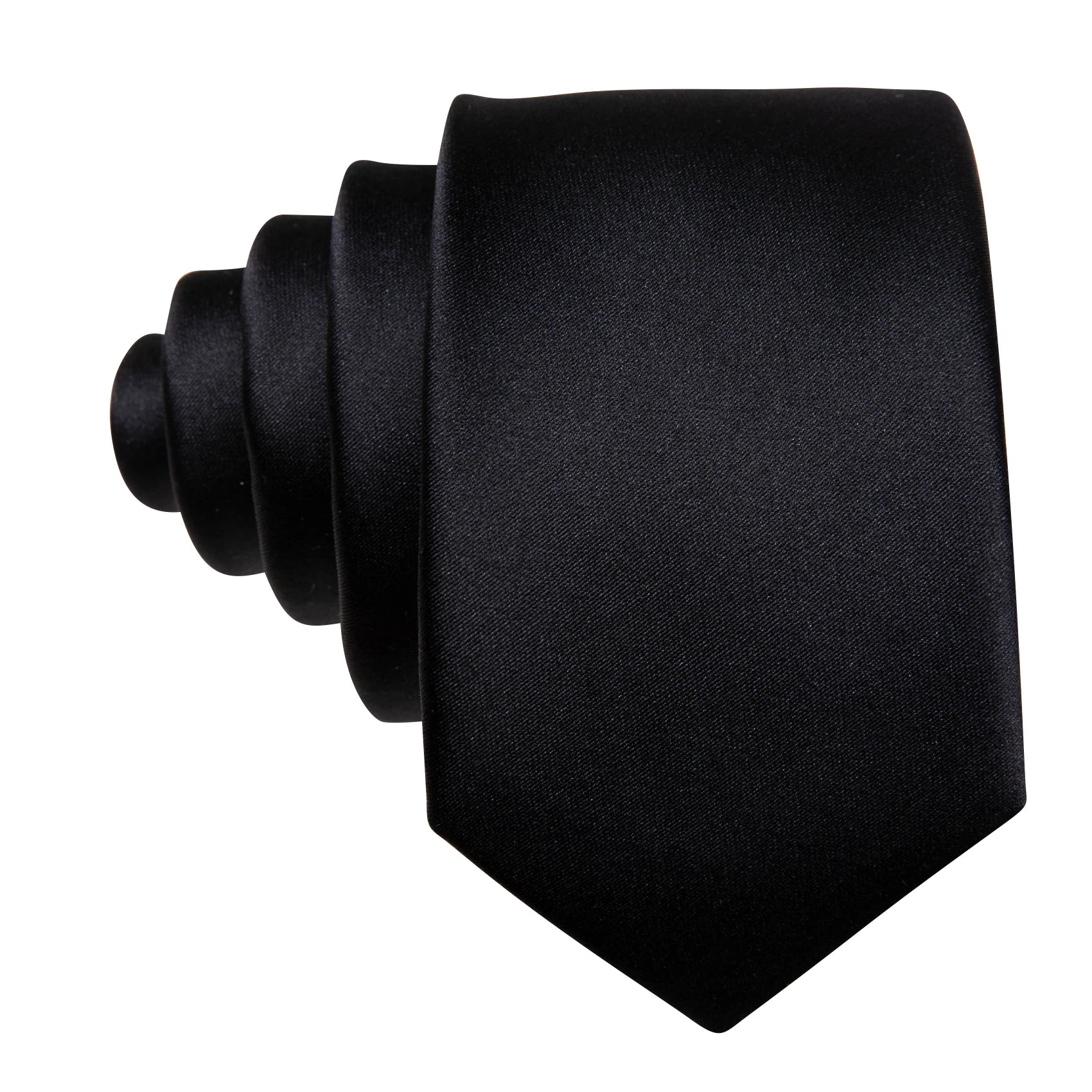 Set de Corbata Negra Elegante para Hombre con Mancuernillas y Pañuelo