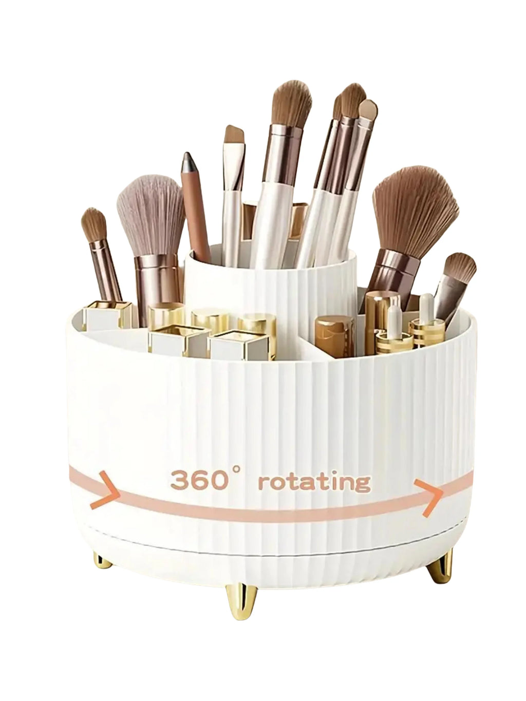 Organizador de maquillaje giratorio y almacenamiento de cosméticos