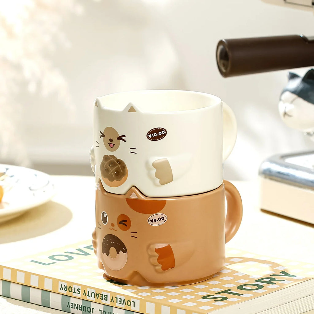 Taza de gato de ceramica
