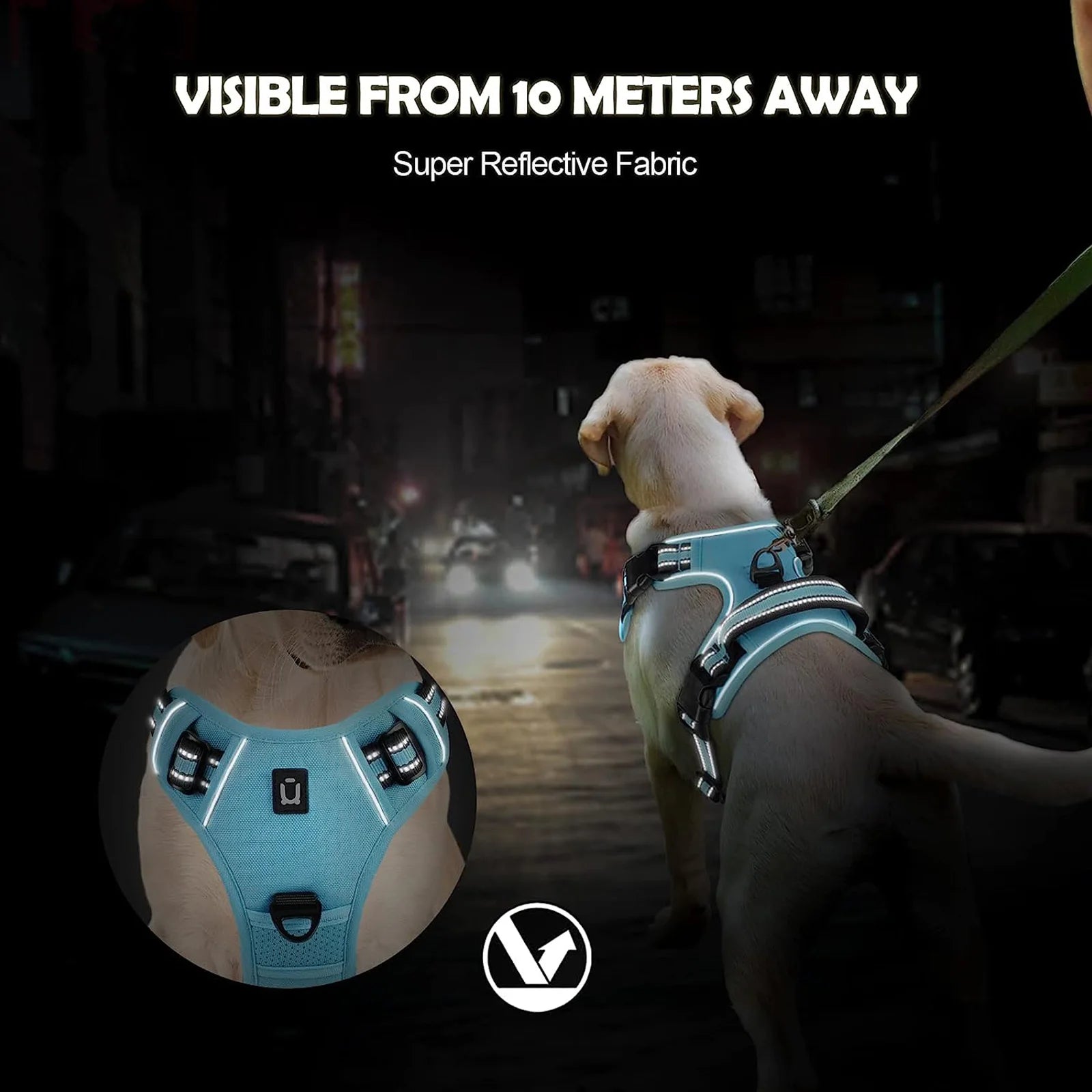 Arnés sin tirones para perro y chaleco acolchado suave ajustable