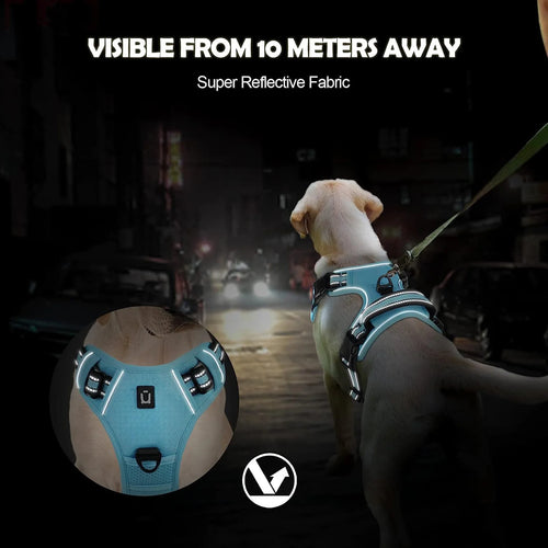 Arnés sin tirones para perro y chaleco acolchado suave ajustable