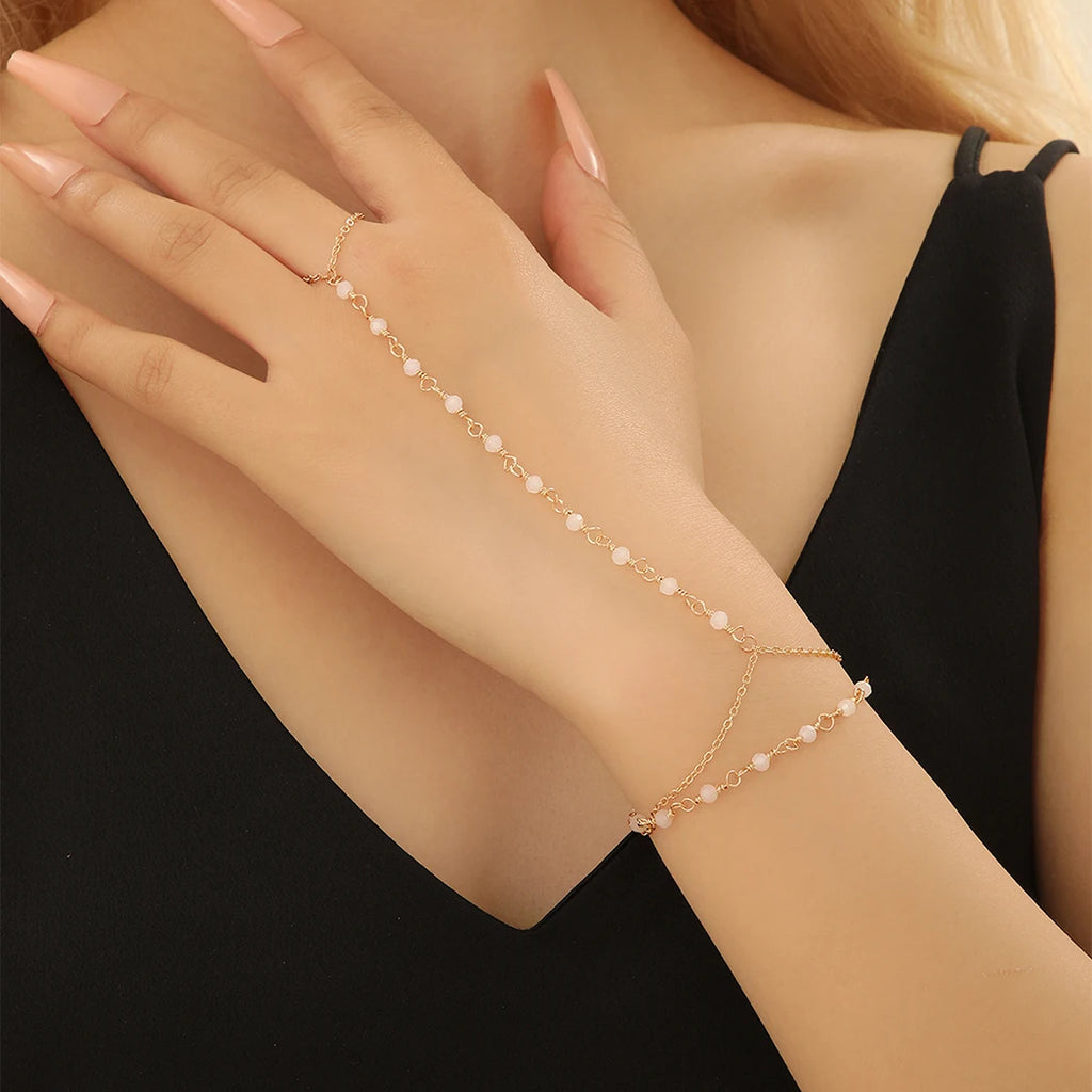 Pulsera Bohemia de Cristal Azul Vintage para Mujer