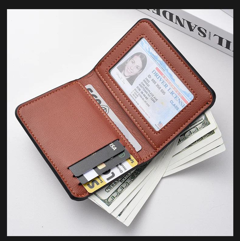 Mini billetera ultra fina de cuero, suave para tarjetas de crédito