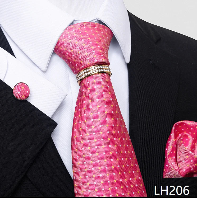 Set de Corbata Azul de Lujo para Hombre con Pañuelo y Mancuernillas