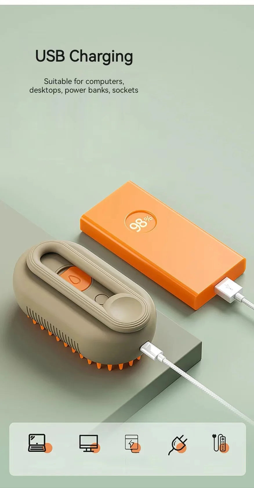 Cepillo de pelo 3 en 1 para perros y gatos, cepillo eléctrico de limpieza para mascotas