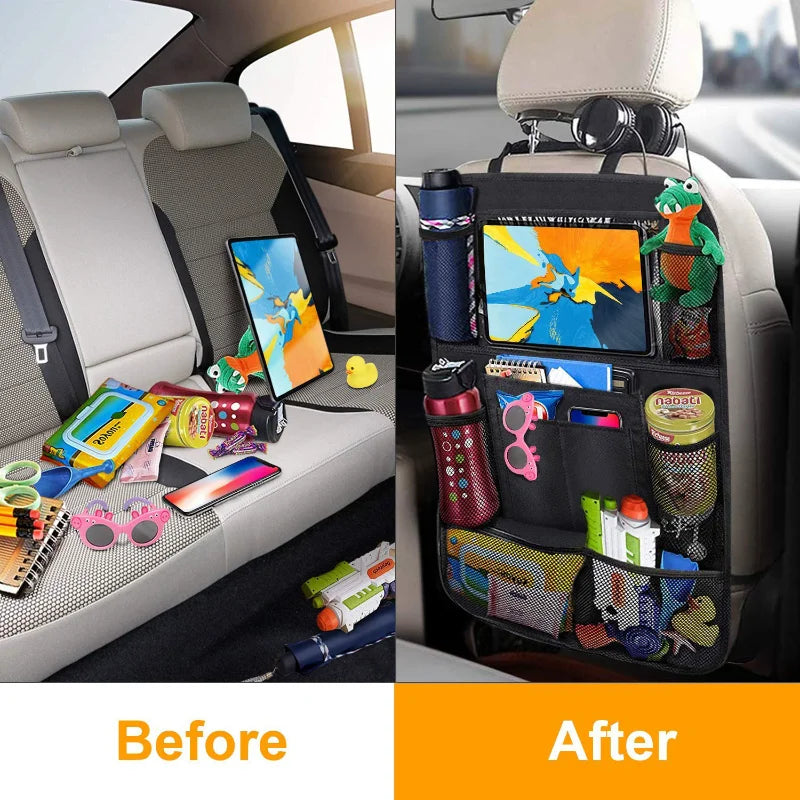 Organizador para Asiento de Auto con Porta Tablet y Bolsillos Multiusos