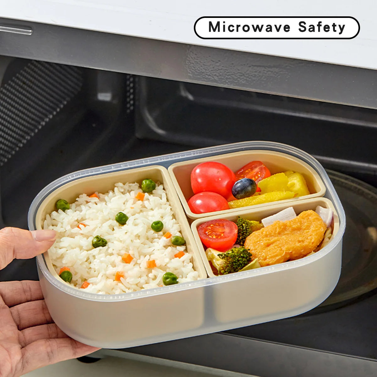 Fiambrera Bento 3 Compartimentos para Microondas