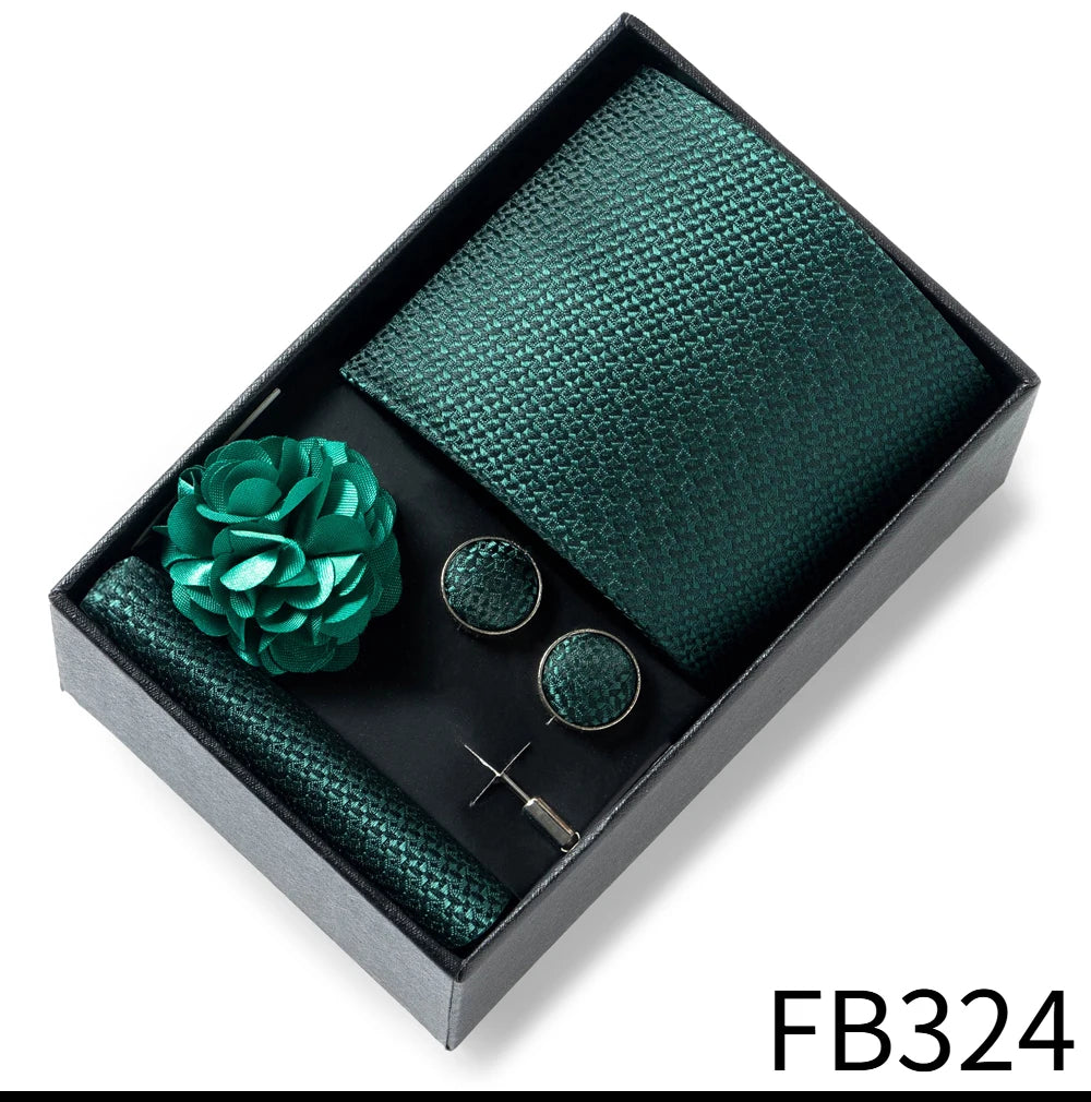 Set de Corbata Dorada de Lujo para Hombre en Caja de Regalo Premium
