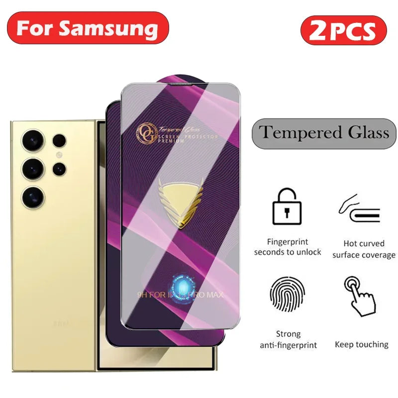 Armadura dorada vidrio templado para Samsung