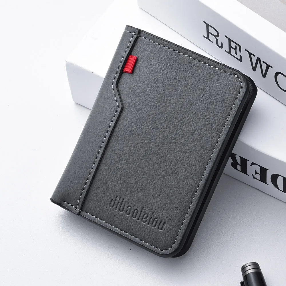 Mini billetera ultra fina de cuero, suave para tarjetas de crédito