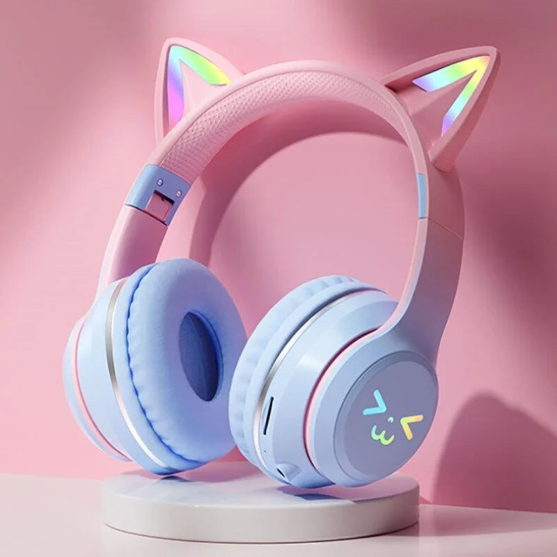 Auriculares Glow para videojuegos de gatito
