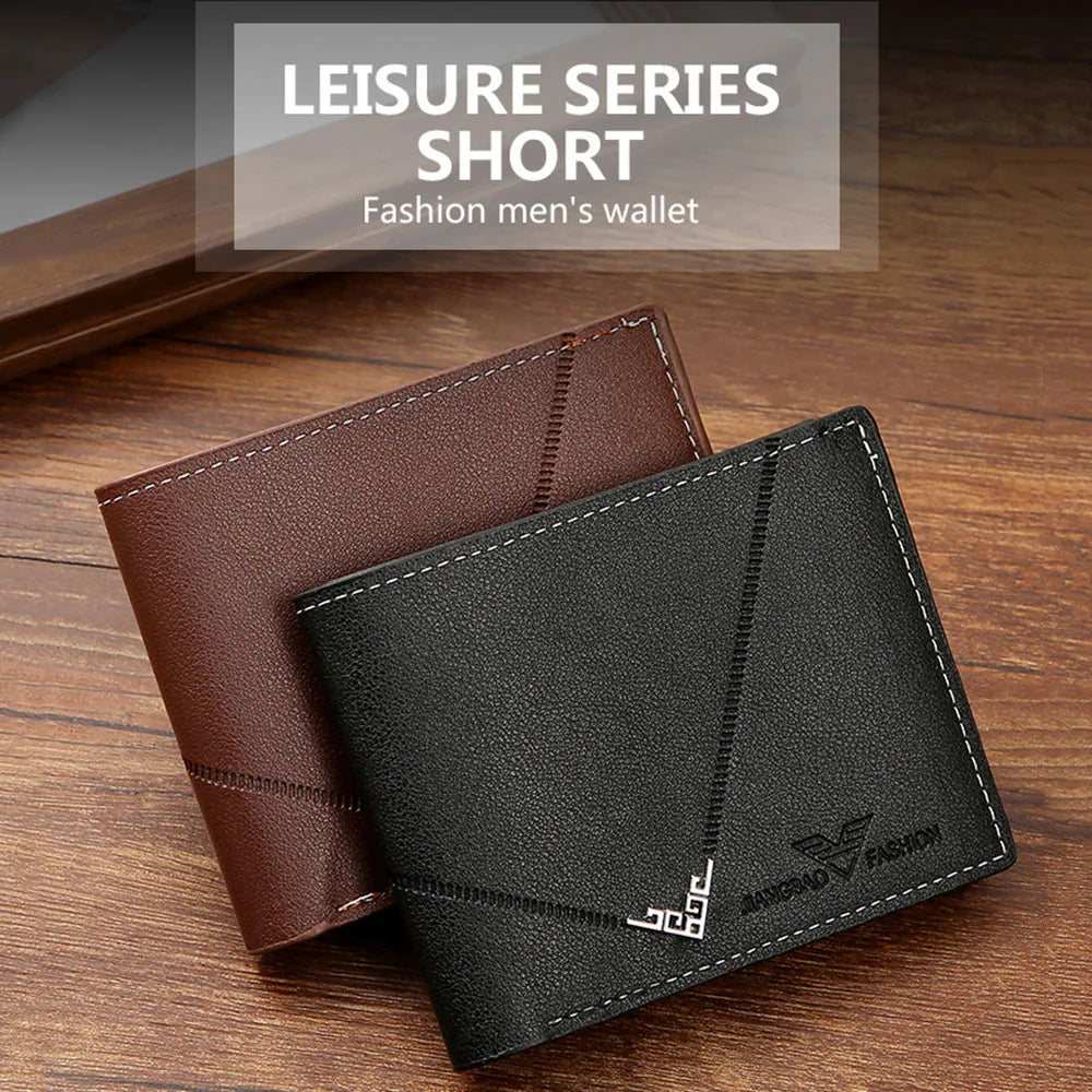 Clip de tarjeta de cuero con textura Lychee para hombre