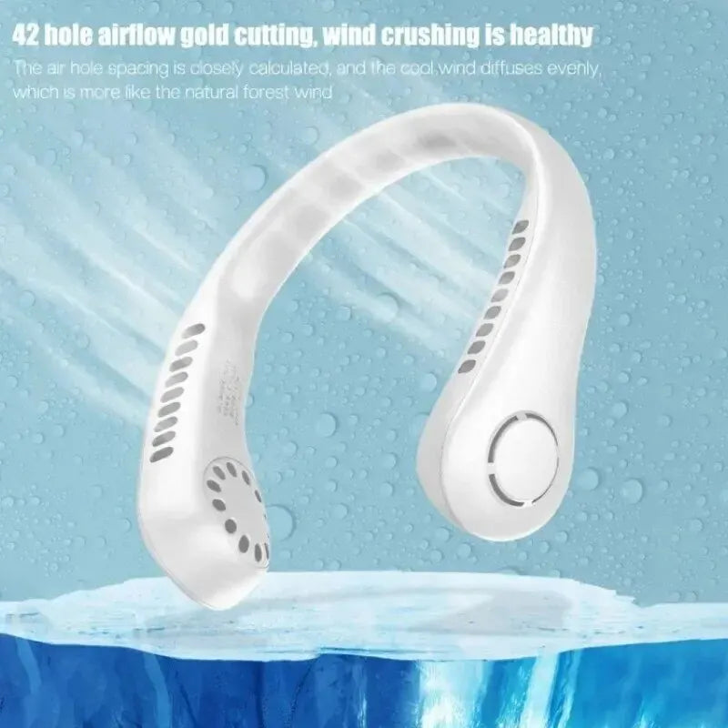 Mini ventilador montado en el cuello portátil sin aspas enfriador de aire recargable