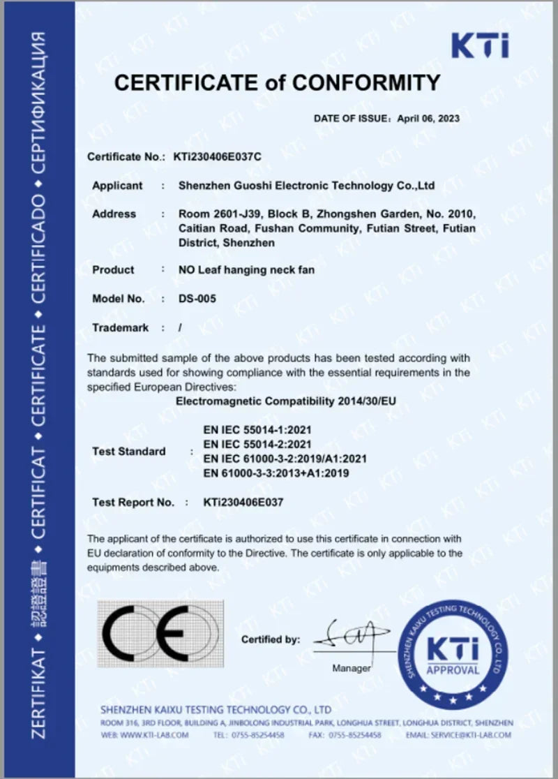 Ventilador de cuello de 5 velocidades