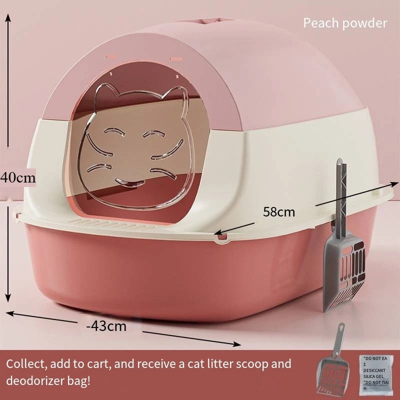 Caja de arena para gatos totalmente cerrada