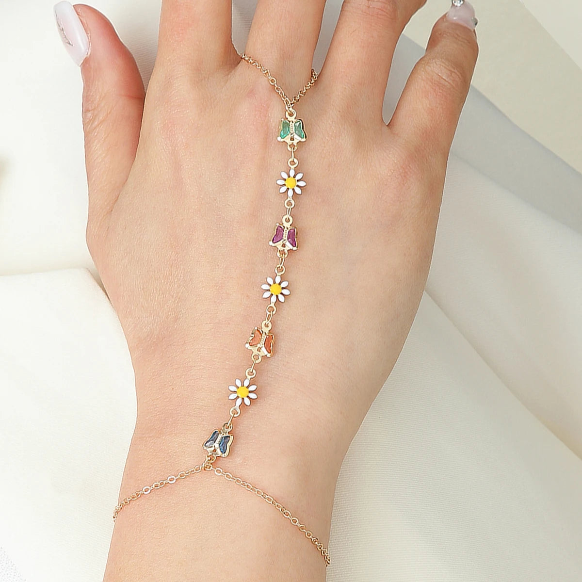 Pulsera Bohemia de Cristal Azul Vintage para Mujer