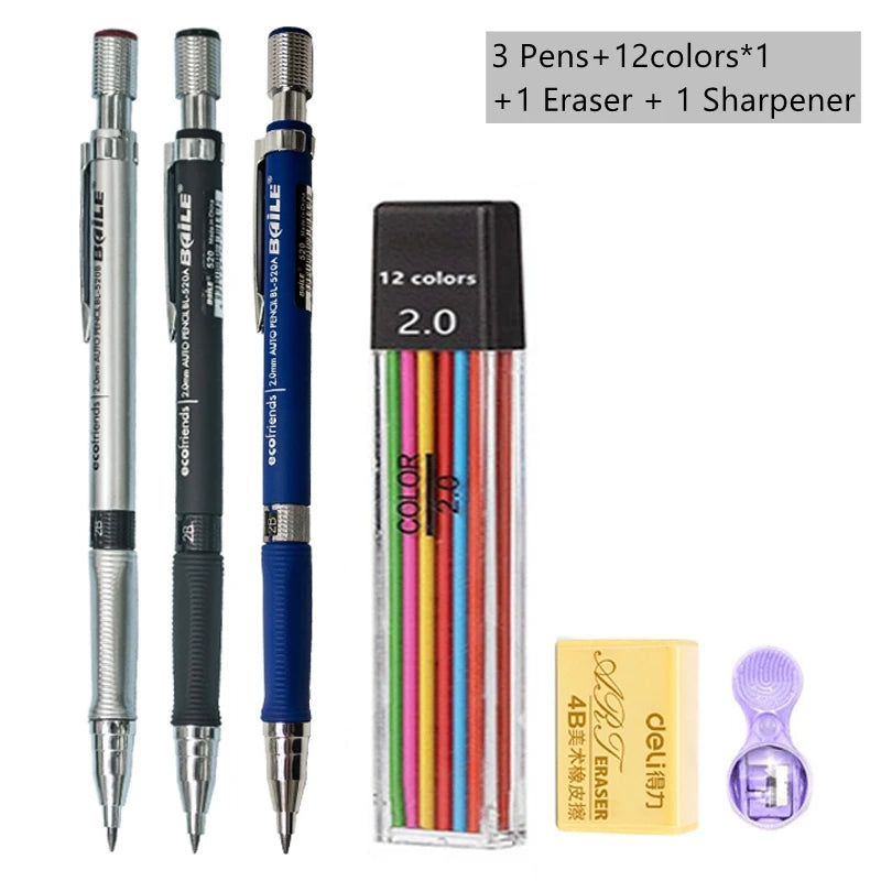 Lápiz Mecánico 2.0 mm con Recarga 2B