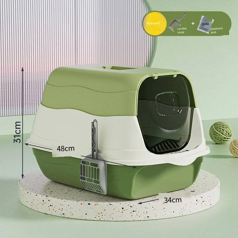 Caja de arena para gatos totalmente cerrada