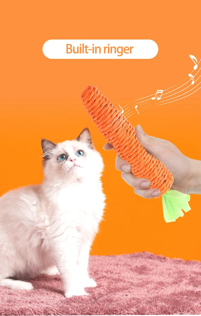 Juguete para gatito de zanahoria
