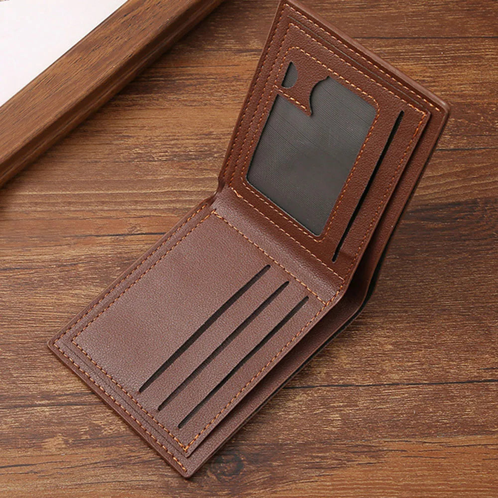 Clip de tarjeta de cuero con textura Lychee para hombre