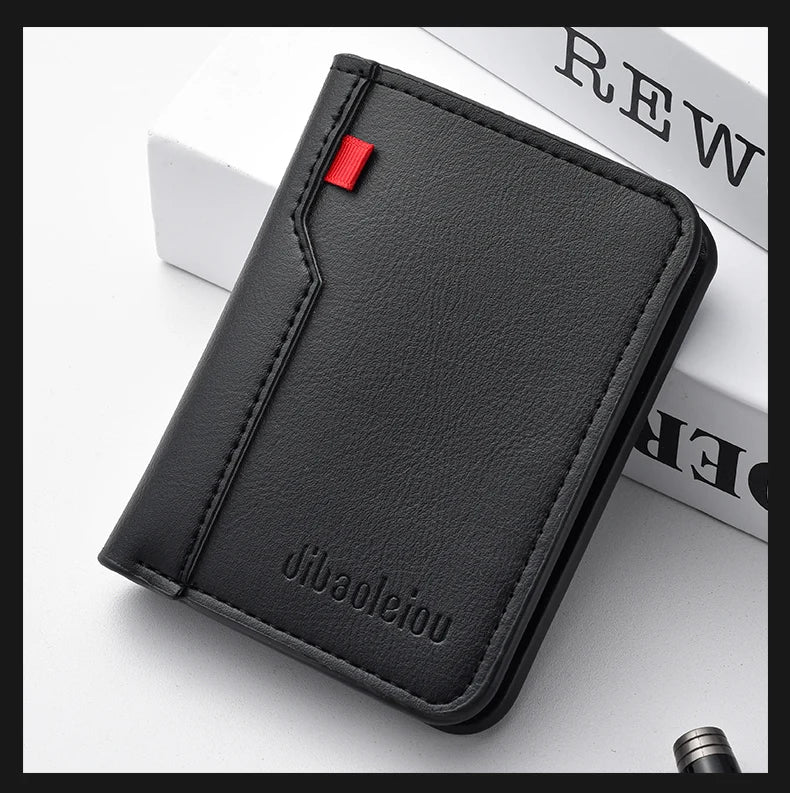 Mini billetera ultra fina de cuero, suave para tarjetas de crédito