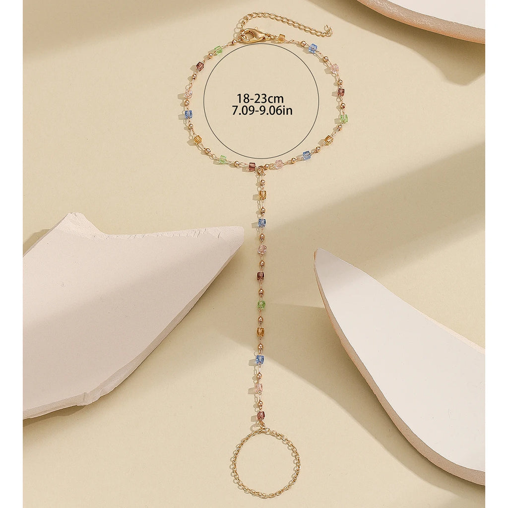 Pulsera Bohemia de Cristal Azul Vintage para Mujer