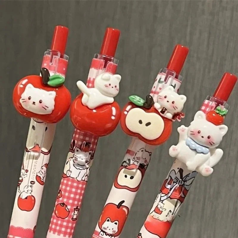 Bolígrafo de Gel Kawaii Apple Cat