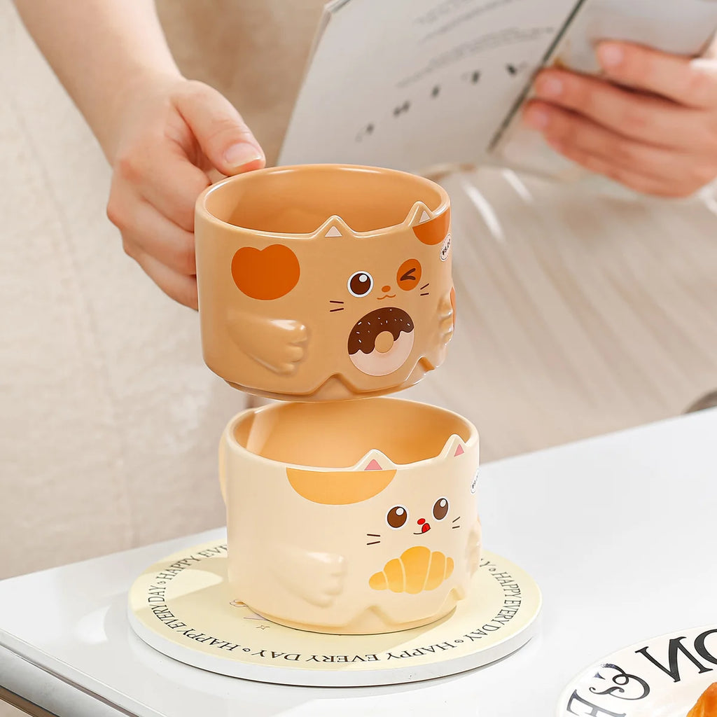 Taza de gato de ceramica