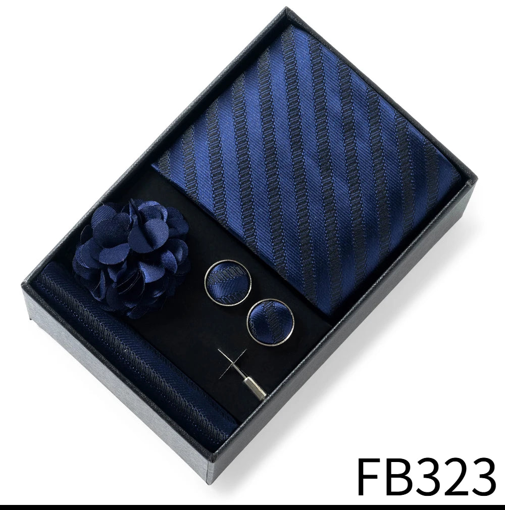 Set de Corbata Dorada de Lujo para Hombre en Caja de Regalo Premium