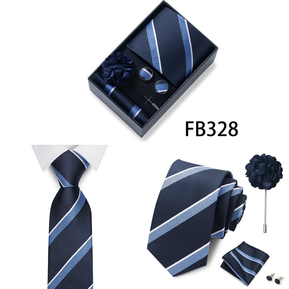 Set de Corbata Dorada de Lujo para Hombre en Caja de Regalo Premium