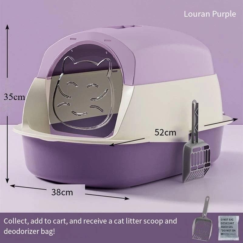 Caja de arena para gatos totalmente cerrada