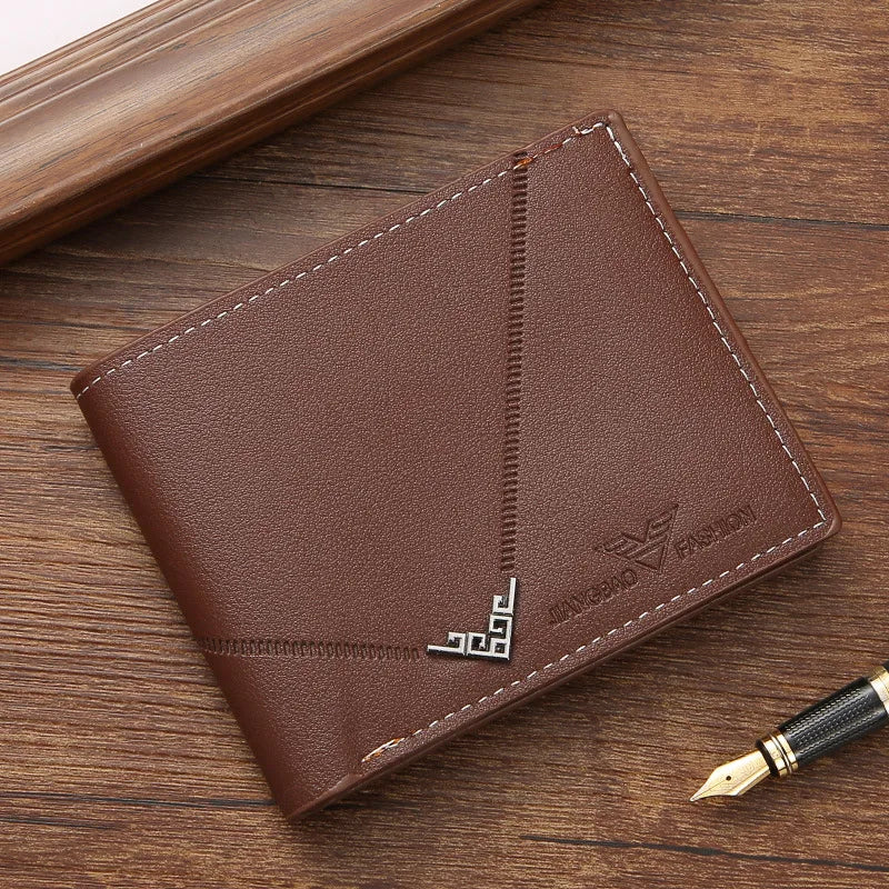 Clip de tarjeta de cuero con textura Lychee para hombre