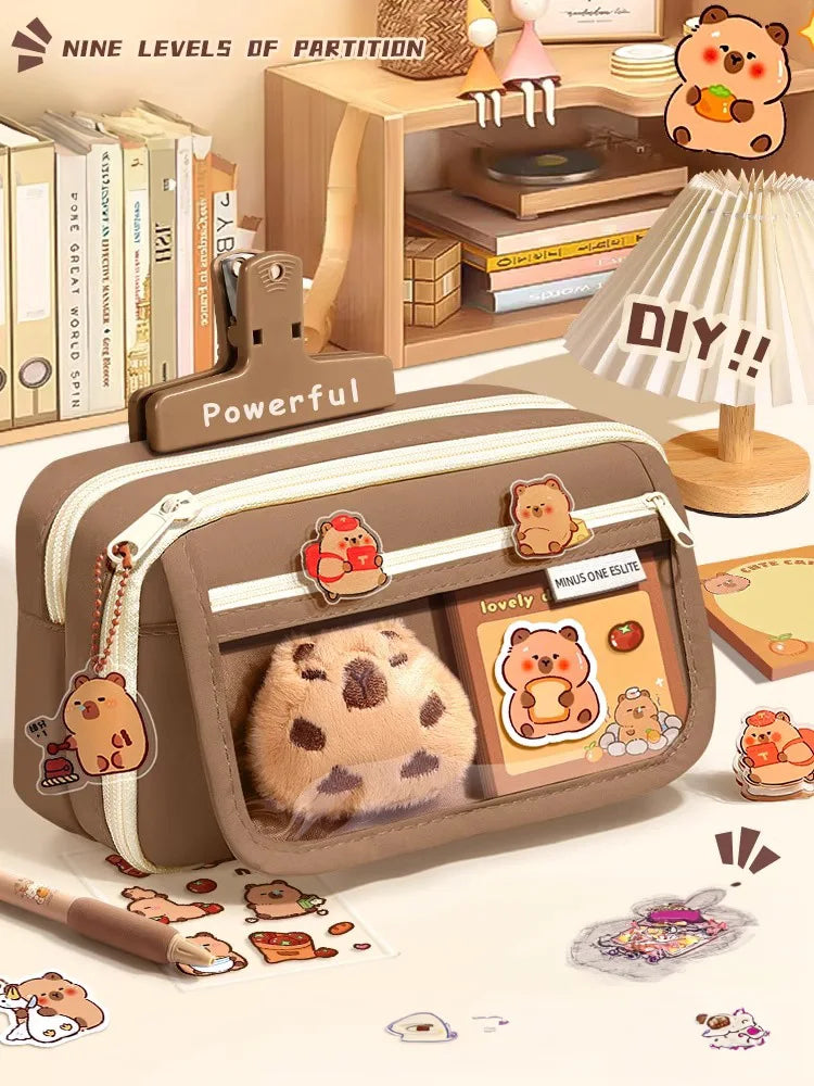 Estuche de Lápices de Tela con Diseño Kawaii,
