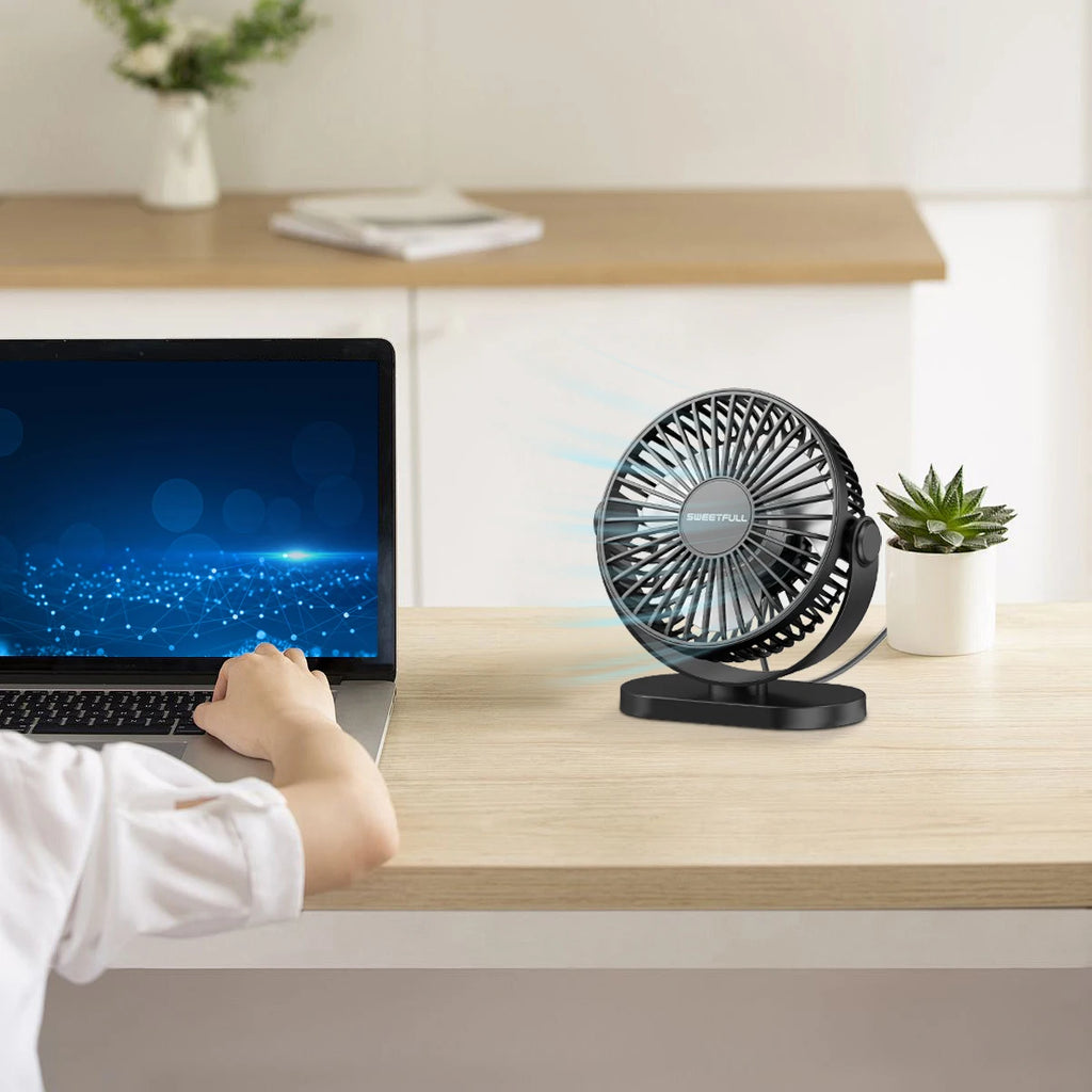 Mini ventilador eléctrico montado en la pared de escritorio