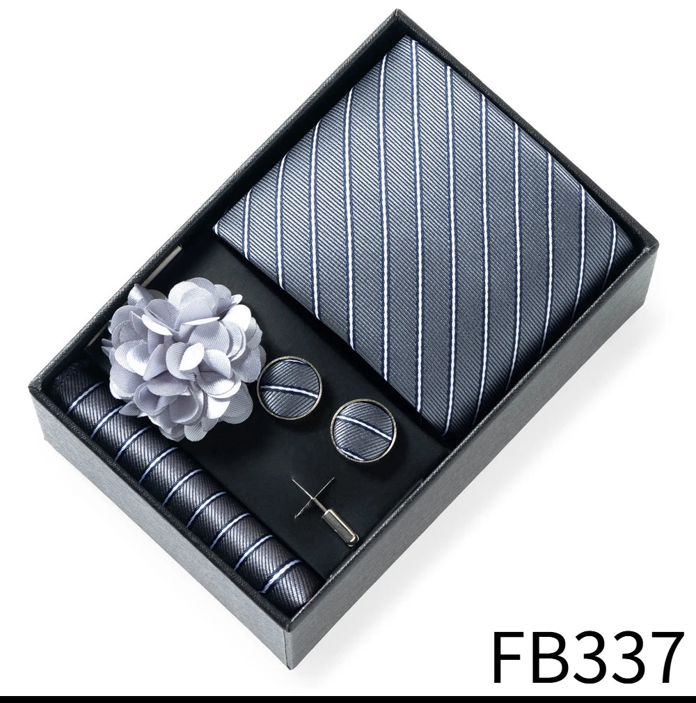 Set de Corbata Dorada de Lujo para Hombre en Caja de Regalo Premium