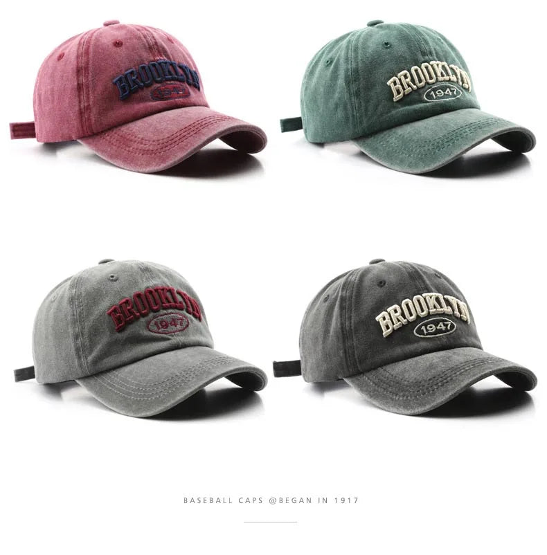 Gorras de béisbol Retro brooklyn Bordado de letras