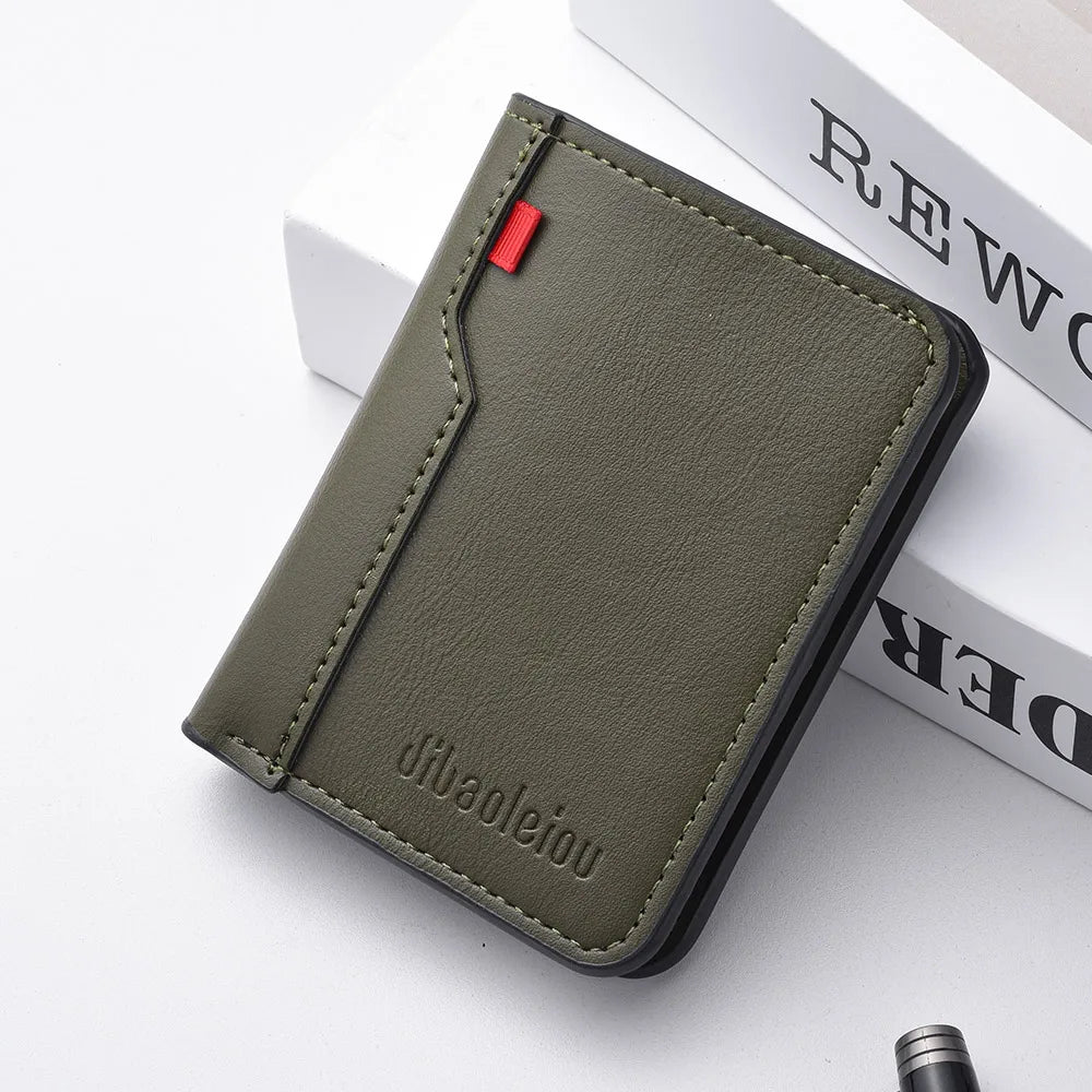 Mini billetera ultra fina de cuero, suave para tarjetas de crédito