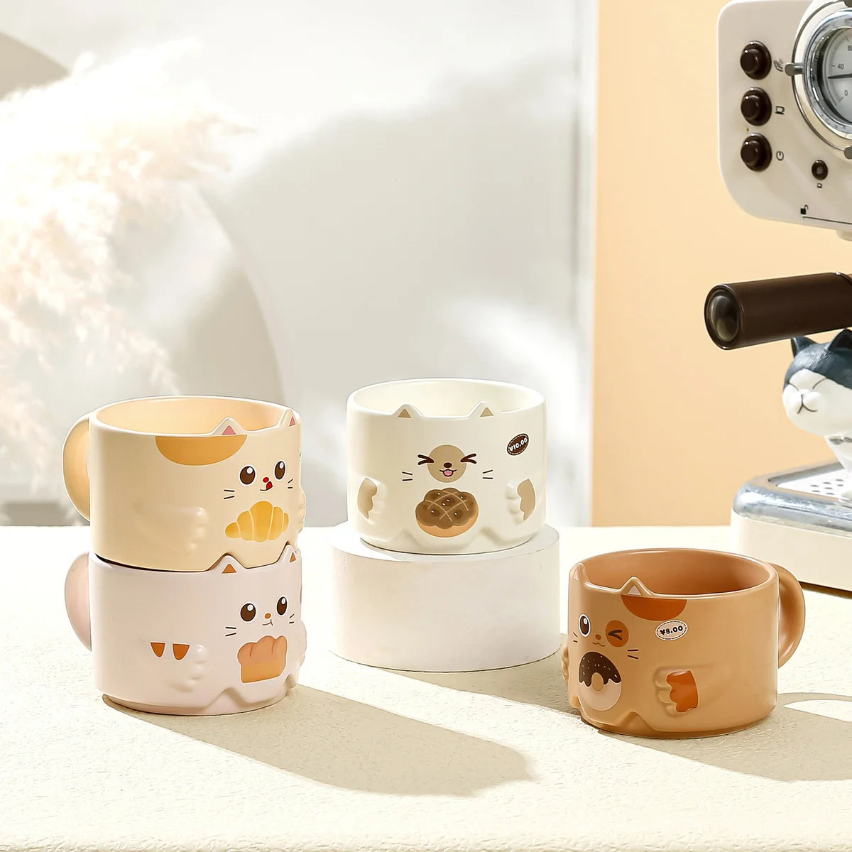 Taza de gato de ceramica