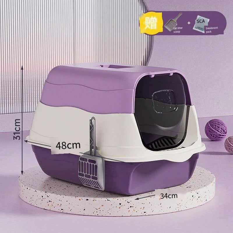 Caja de arena para gatos totalmente cerrada