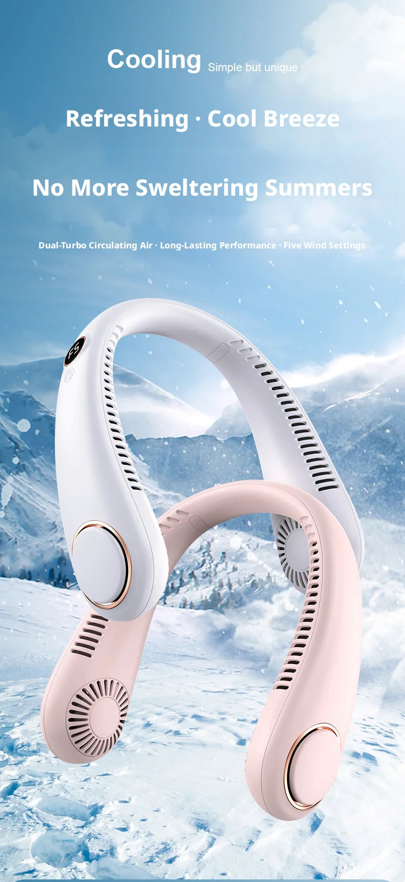 Mini Ventilador de Cuello Portátil sin Aspas