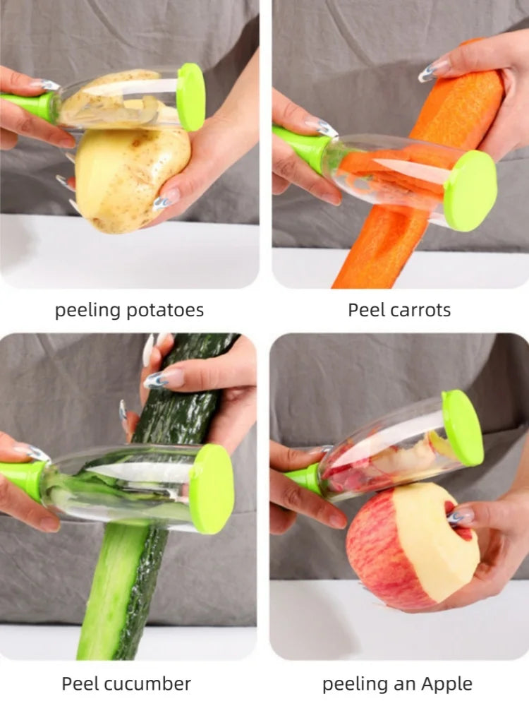 Pelador de Frutas con Caja de Almacenamiento