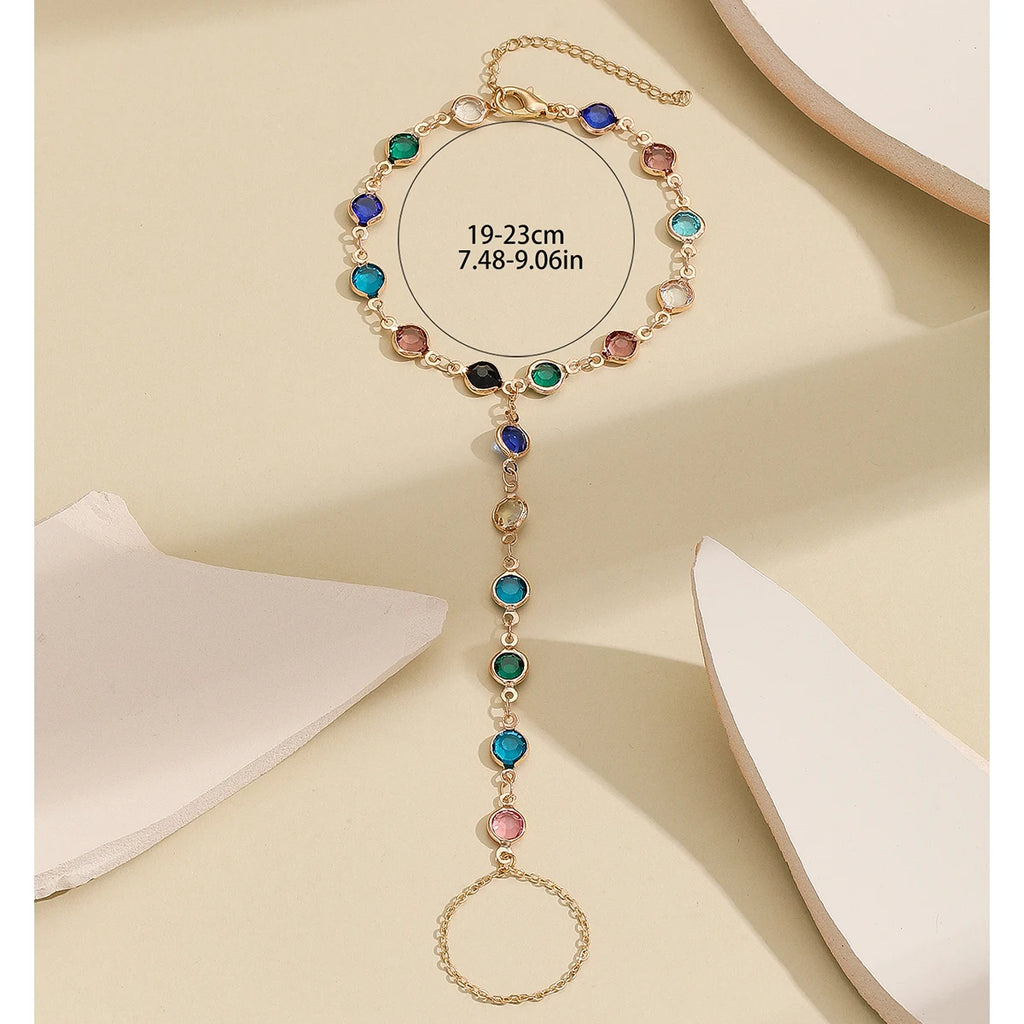 Pulsera Bohemia de Cristal Azul Vintage para Mujer