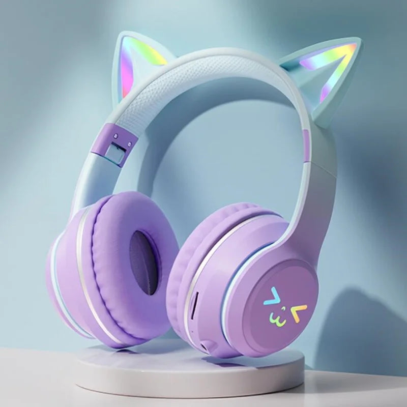 Auriculares Glow para videojuegos de gatito